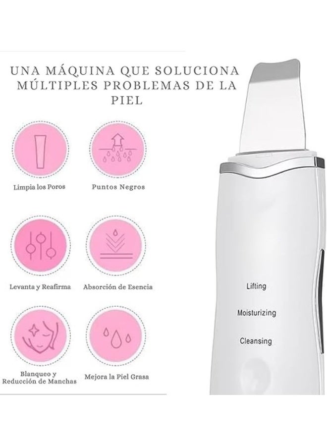 Ultrasonic Facial Skin Scrubber with 3 Modes, Deep Cleansing Face Spatula and Blackhead Remover, Includes 7-Piece Skin Care Tool Set for Face Lift and Exfoliation. - Image 1